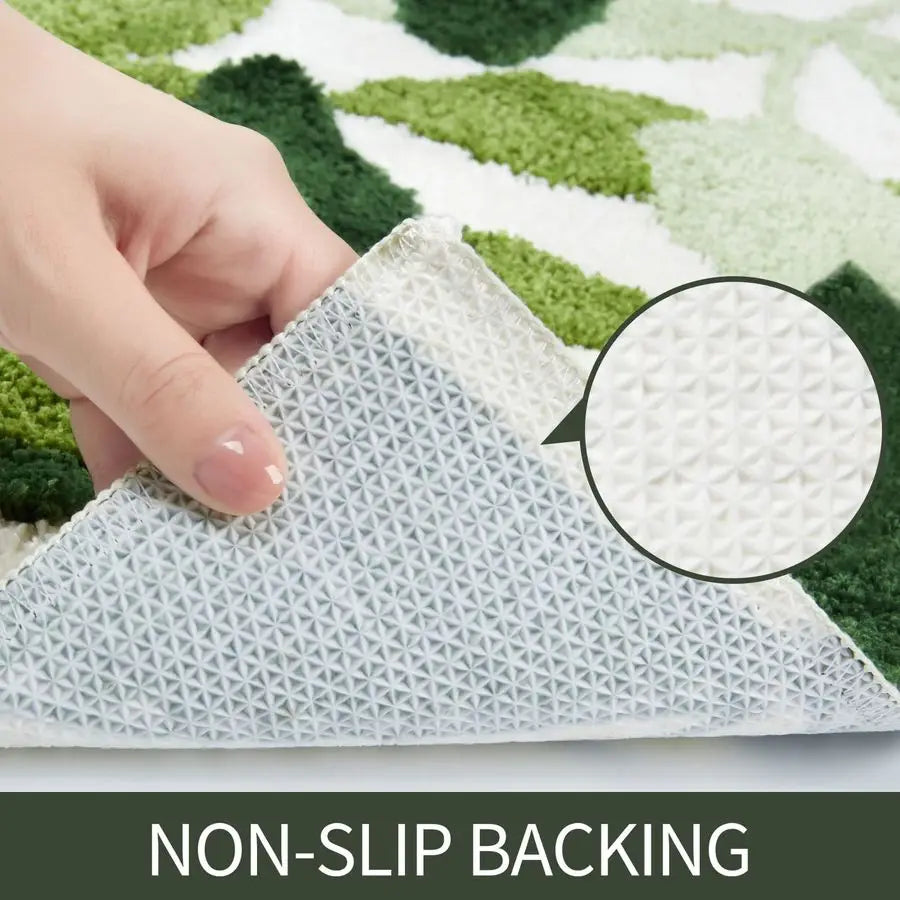 Two Piece Non Slip Microfiber Bathroom Mat Set Water Absorbent