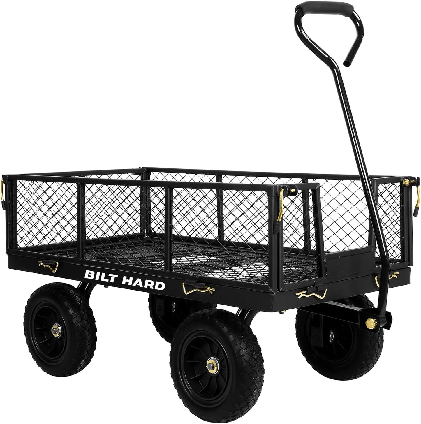 Flat Free Tire Garden Cart Steel Rotating Handle 4 CuFt