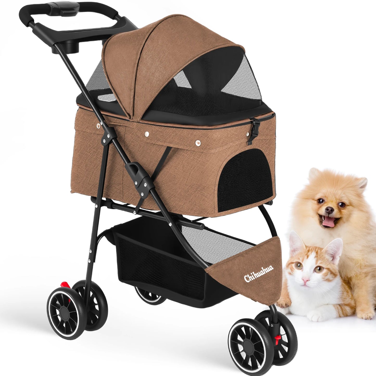 CHIHUAHUA Pet Stroller For Small Dogs Cats Travel Foldable Carrier