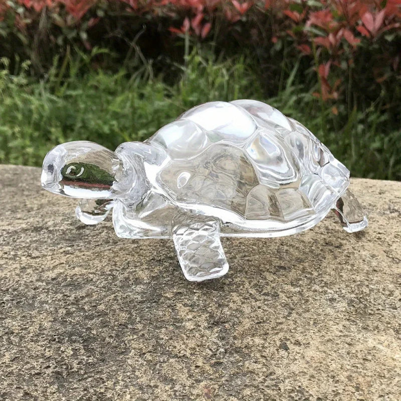 Crystal Turtle Ornament Mini Figurine For Home Office Desk Decor