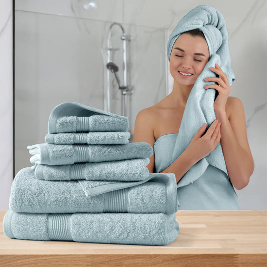 Lux Decor 6 Piece Bath Towel Set 100 Percent Cotton
