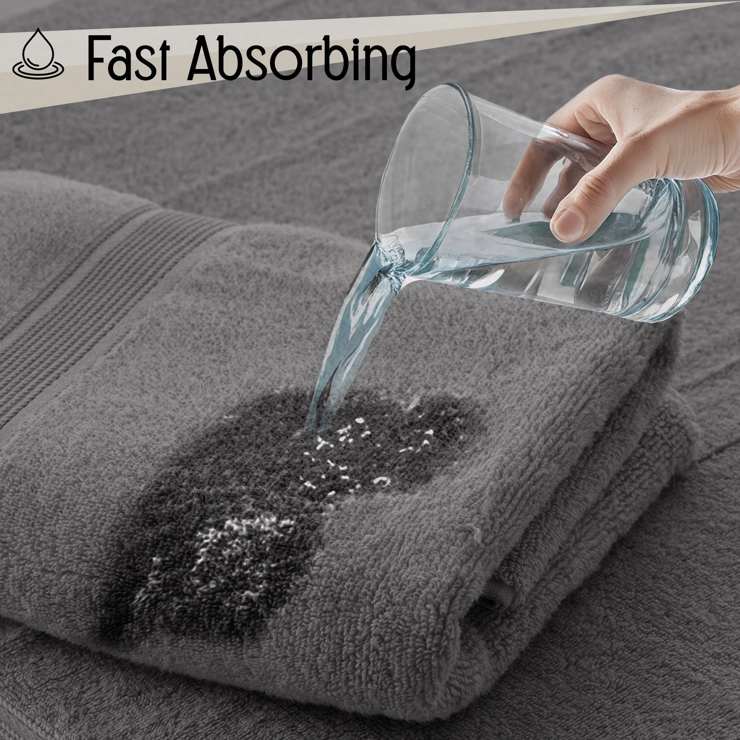 Lux Decor 6 Piece Bath Towel Set 100 Percent Cotton