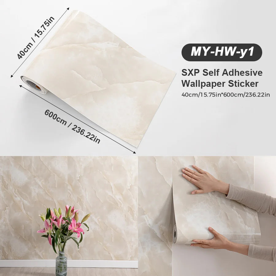 Self Adhesive Marble Wall Sticker Peel and Stick Modern Design