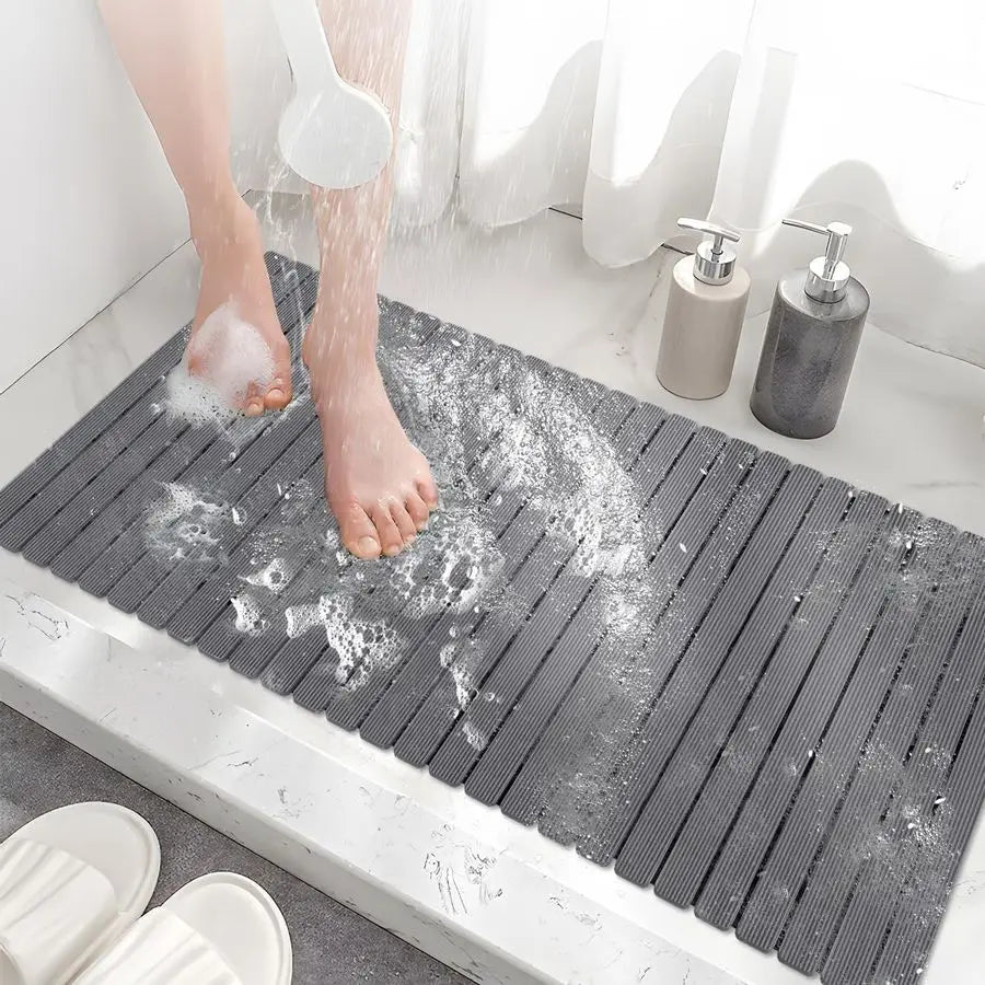 Nonslip Bathtub Shower Mat With Suction Cups And Drain Holes