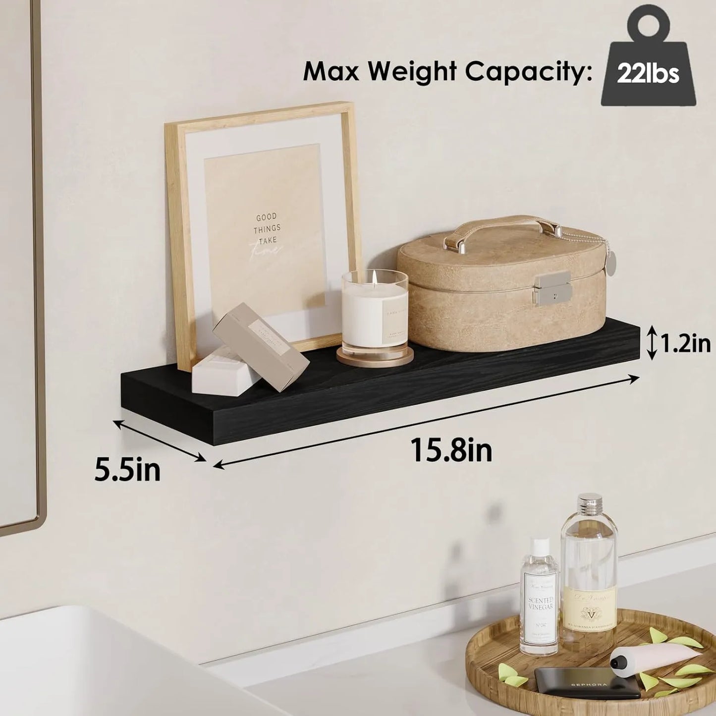 Four Pack Floating Wall Shelves For Living Room And Bedroom