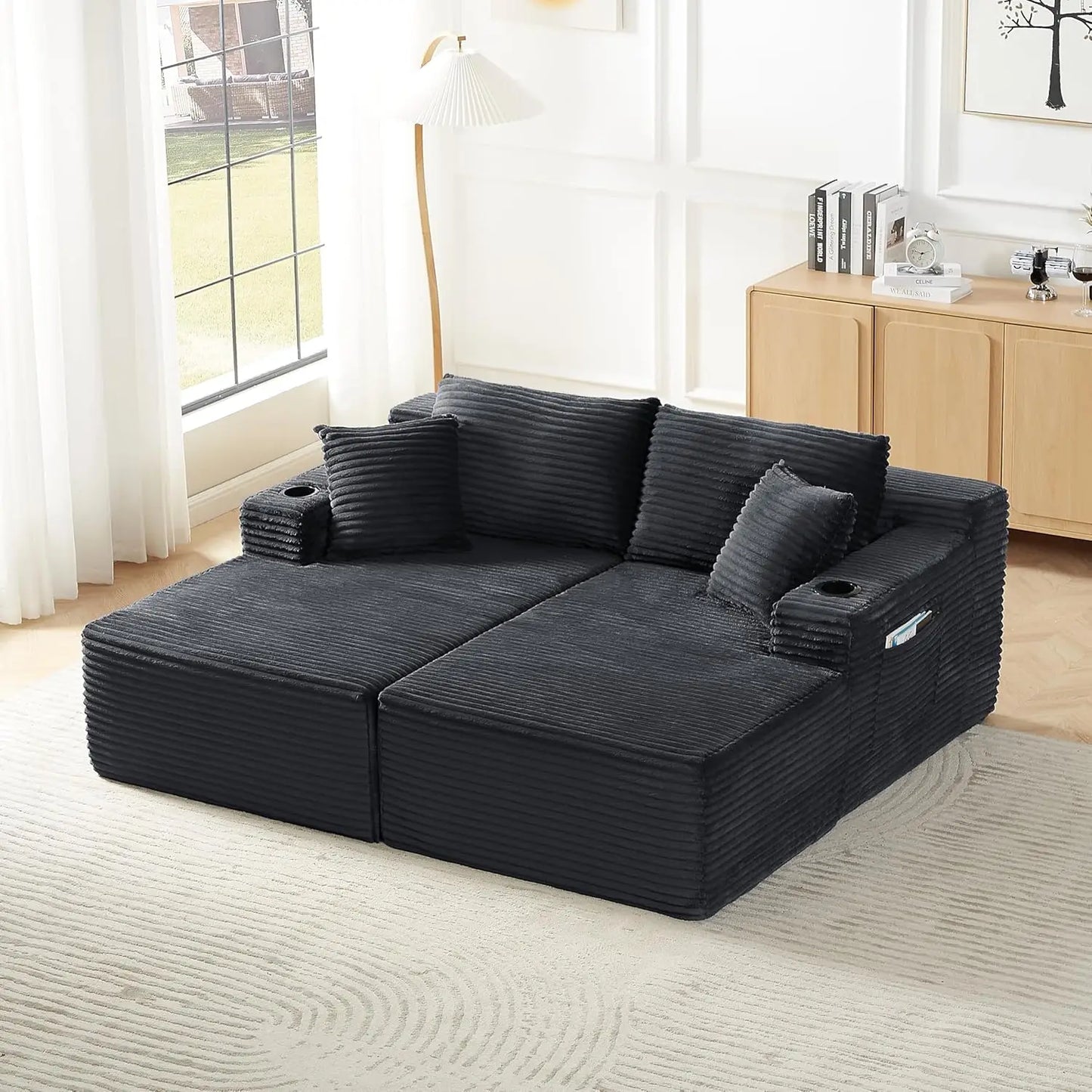 Modular Sectional Sleeper Sofa U Shaped Boneless Cloud Couch