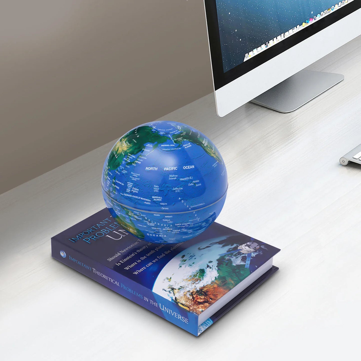Bymaocar Magnetic Levitating Globe LED RGB Floating Earth Sphere