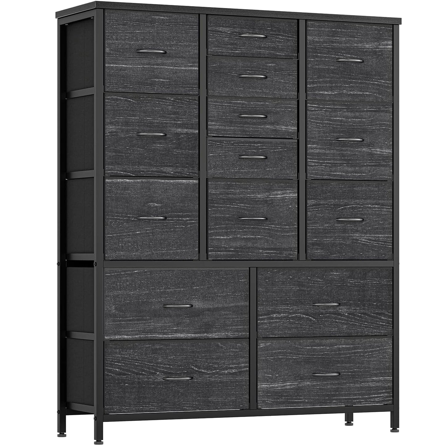 Fabric 15-Drawer Chest With Metal Frame For Bedroom Storage