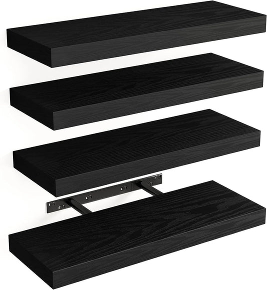 Four Pack Floating Wall Shelves For Living Room And Bedroom