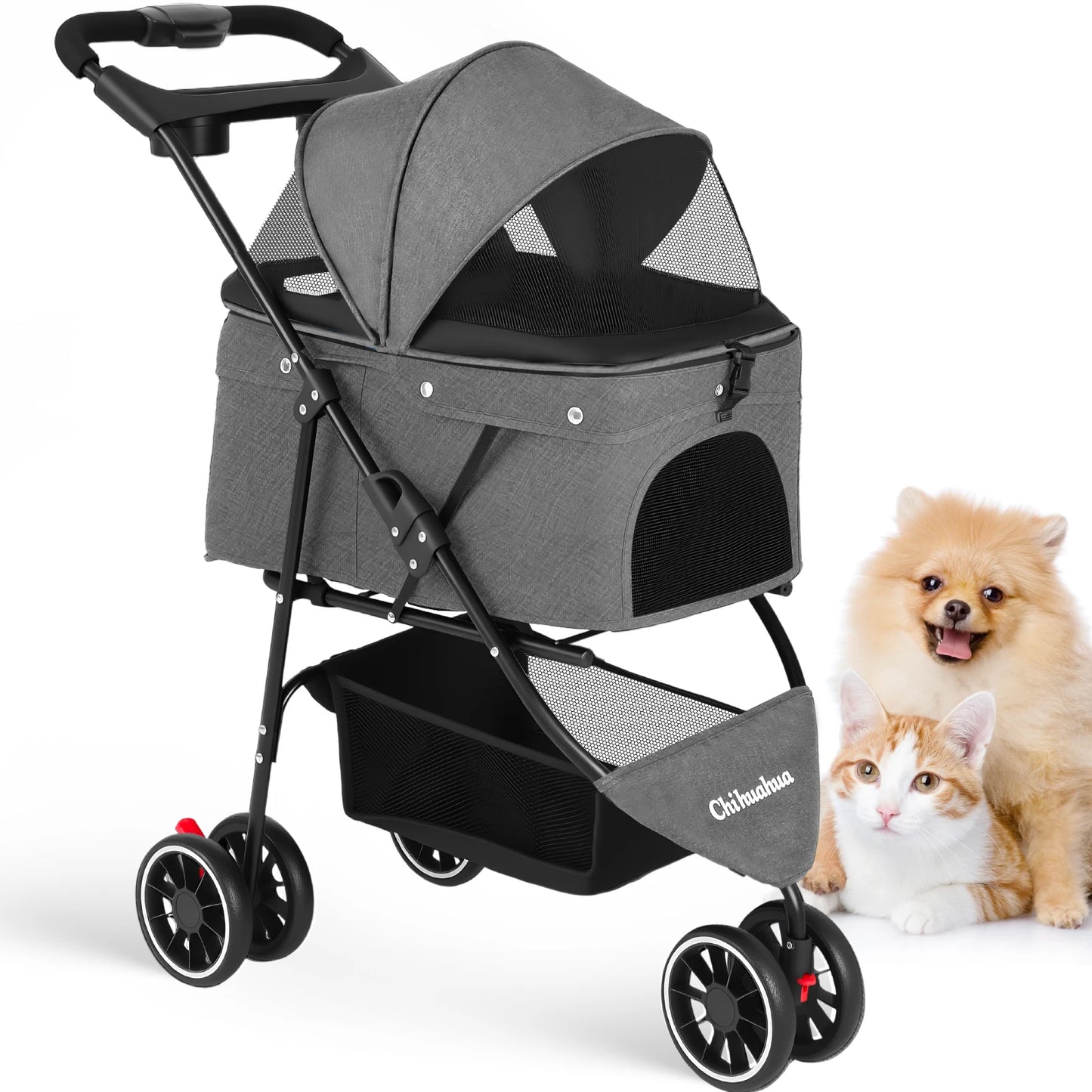 CHIHUAHUA Pet Stroller For Small Dogs Cats Travel Foldable Carrier