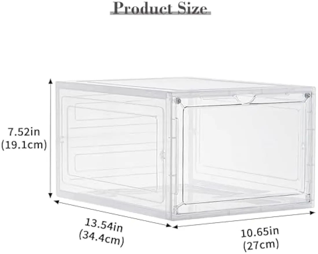 Clear Plastic Storage Bins With Magnetic Lids Stackable Office Organizer