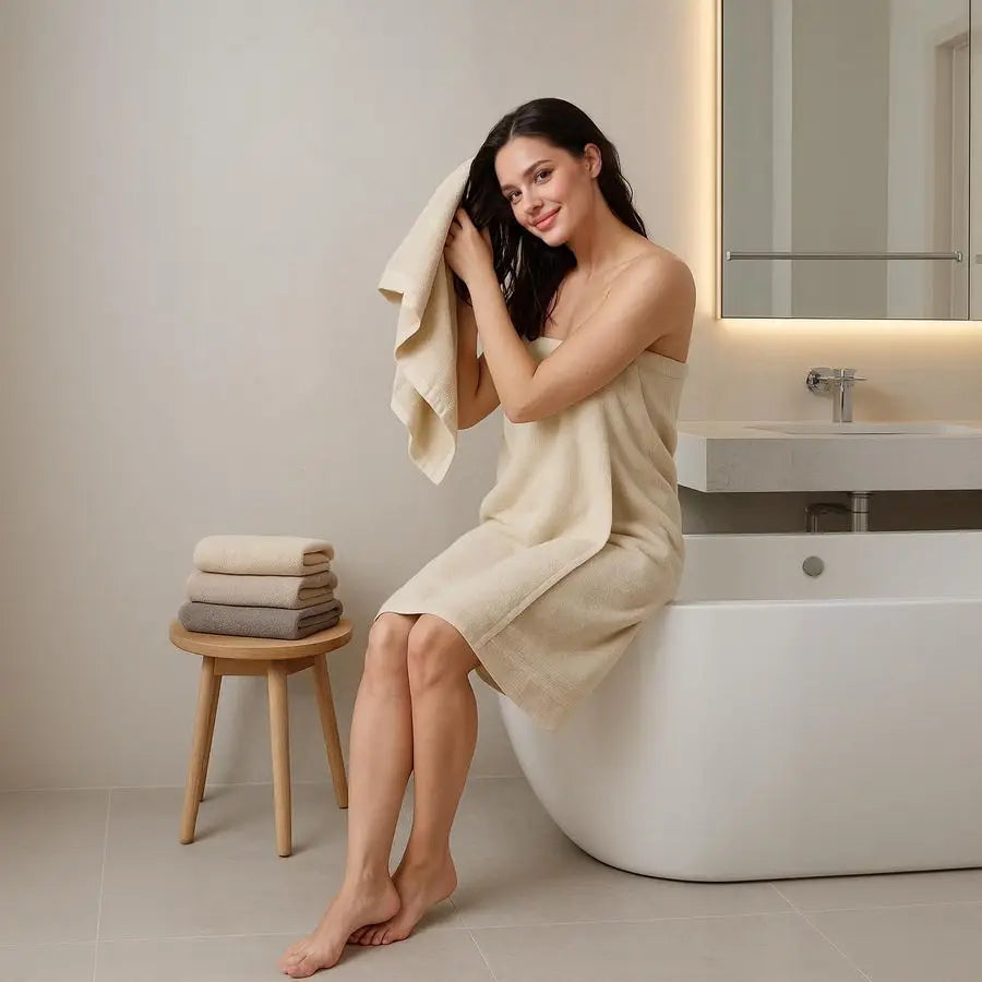6 Piece Luxurious Bath Towel Set 100% Cotton 600 GSM