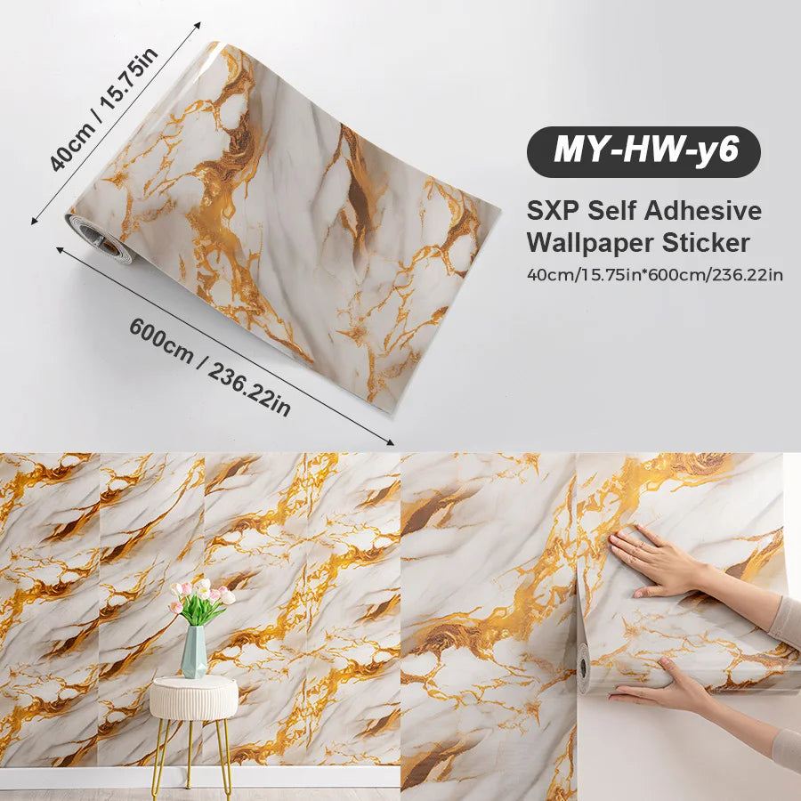 Self Adhesive Marble Wall Sticker Peel and Stick Modern Design