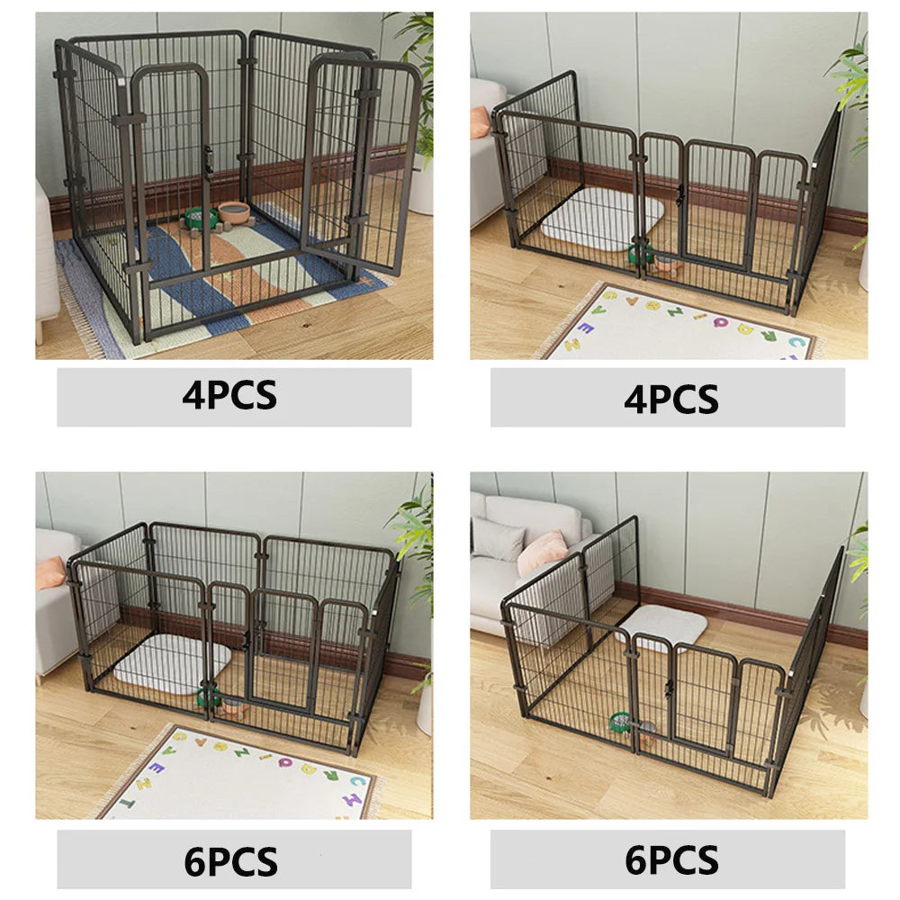 Stainless Steel Dog Fence Panels Foldable Playpen Heavy Duty Kennel