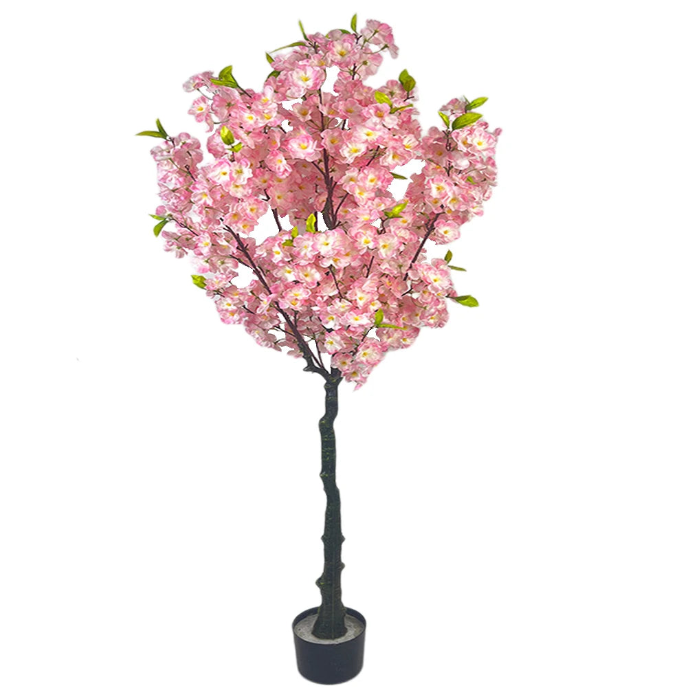 Twister.CK Artificial Cherry Blossom Tree Tall Potted Decor