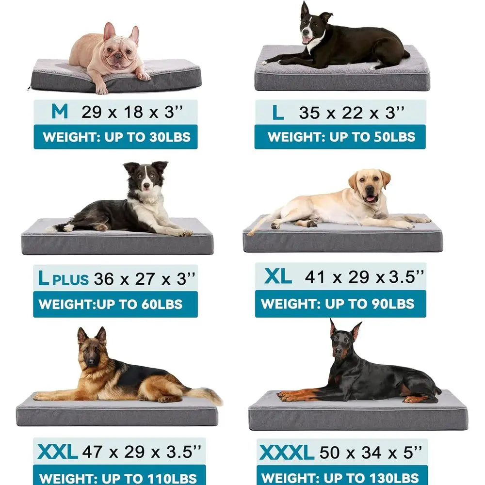 OVOZI Orthopedic Cooling Memory Foam Dog Bed With Waterproof Liner