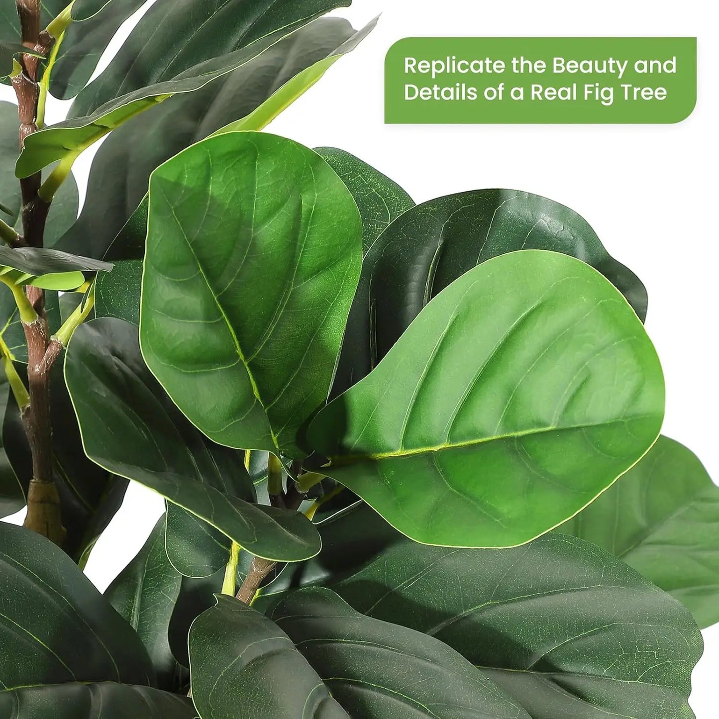 HiMISS Fiddle Leaf Fig Tree With Pot Faux Plant Home