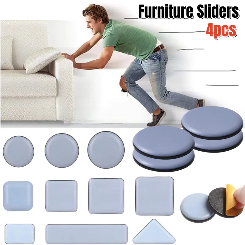 4Pcs Set Furniture Leg Slider Pads Anti Scratch Floor Protectors