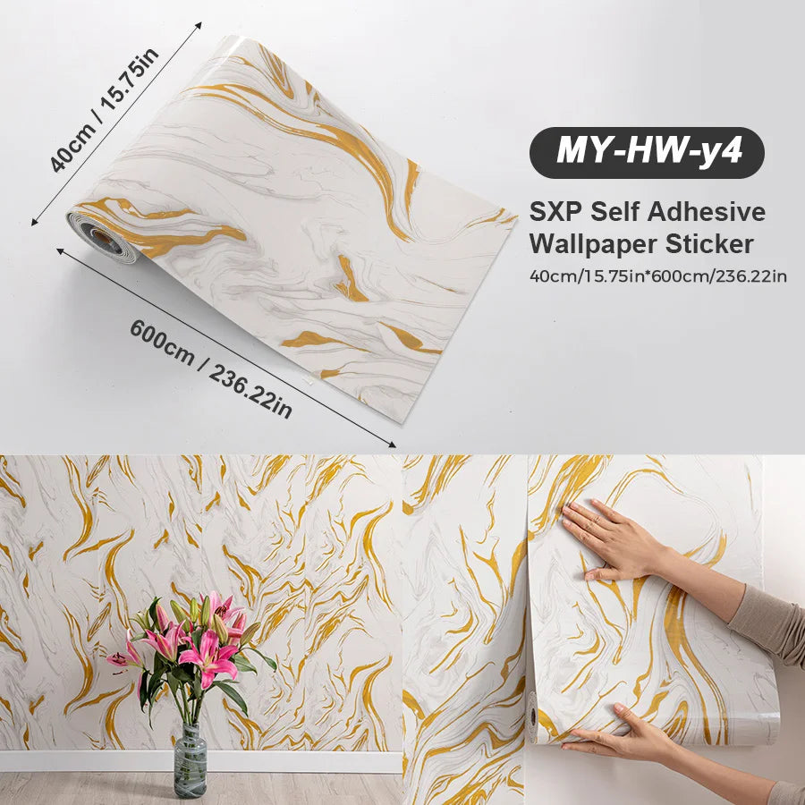 Self Adhesive Marble Wall Sticker Peel and Stick Modern Design