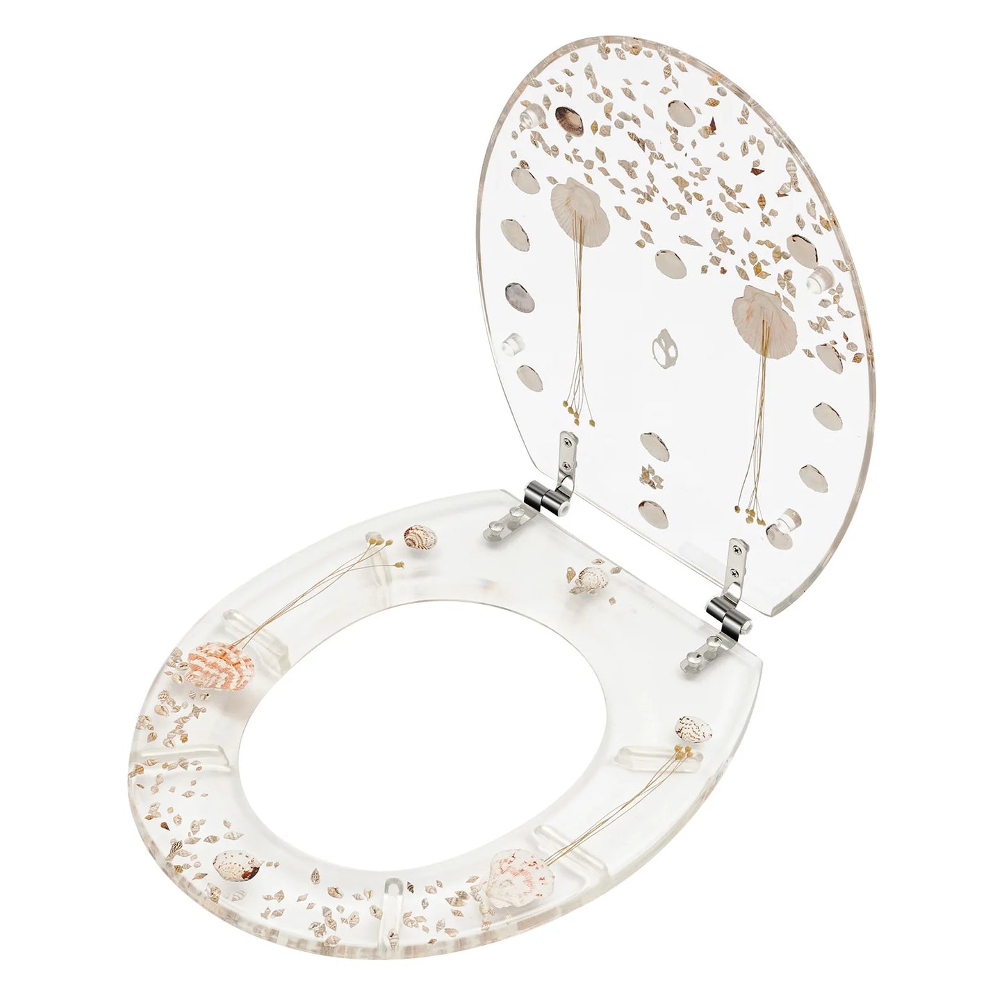 Resin Toilet Seat Cover With Hinged Lid Lavatory Cover Hotels