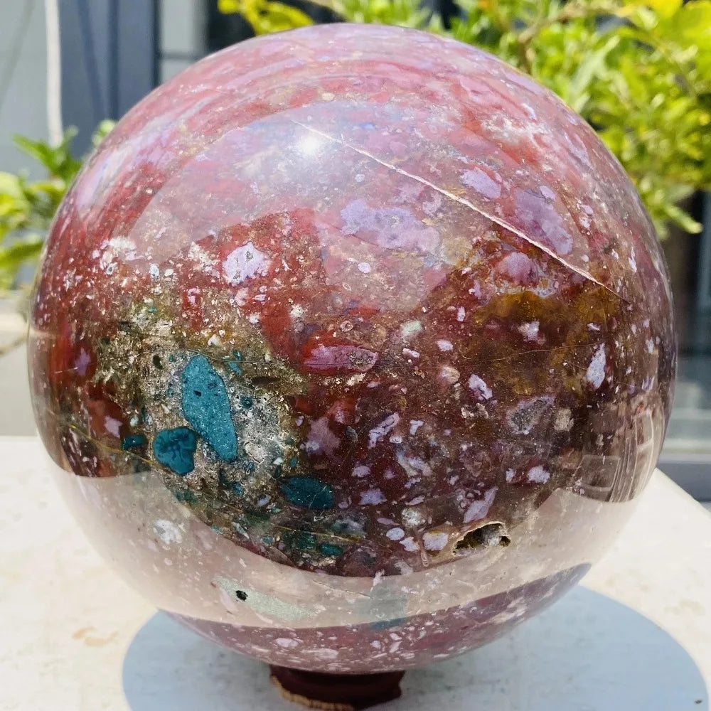 CrystalHola Ocean Jasper Sphere Healing Crystal Decoration