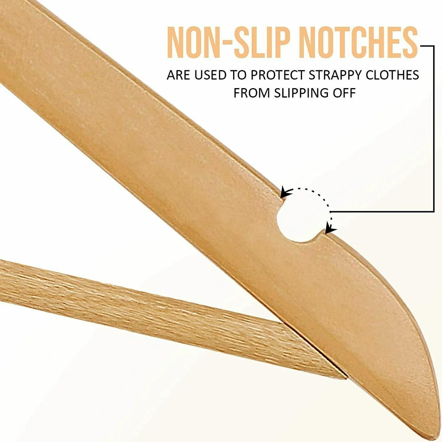 Wooden Suit Hangers Premium Natural Finish Pack of 100