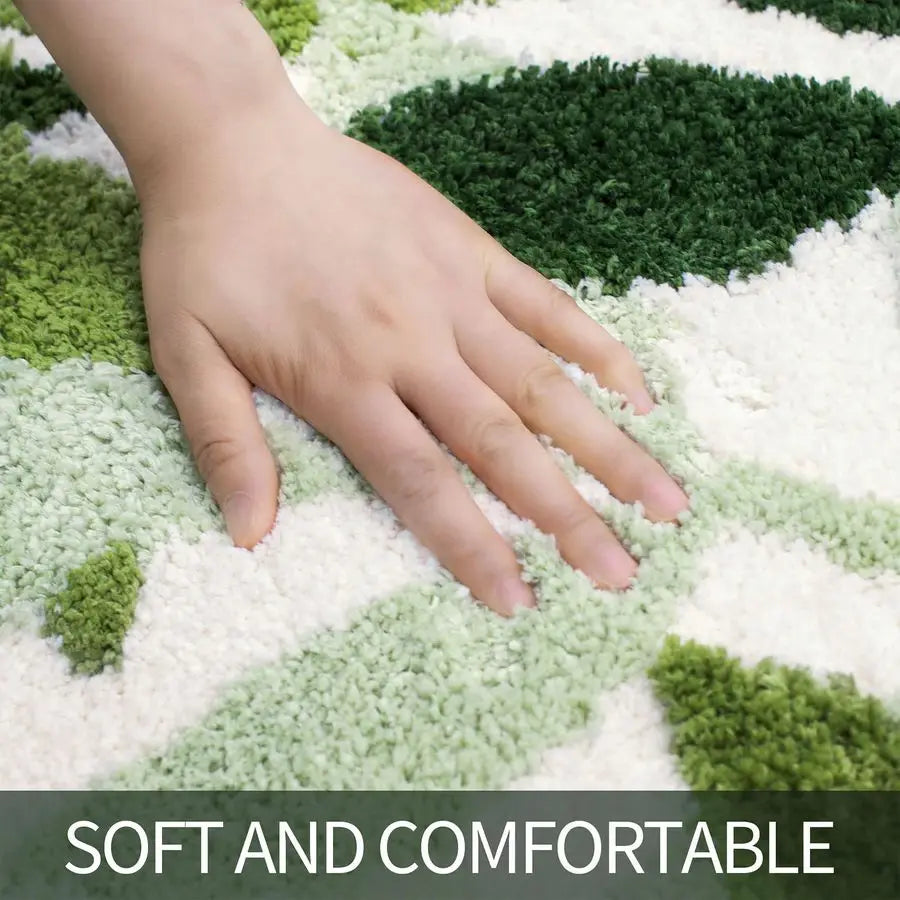 Two Piece Non Slip Microfiber Bathroom Mat Set Water Absorbent