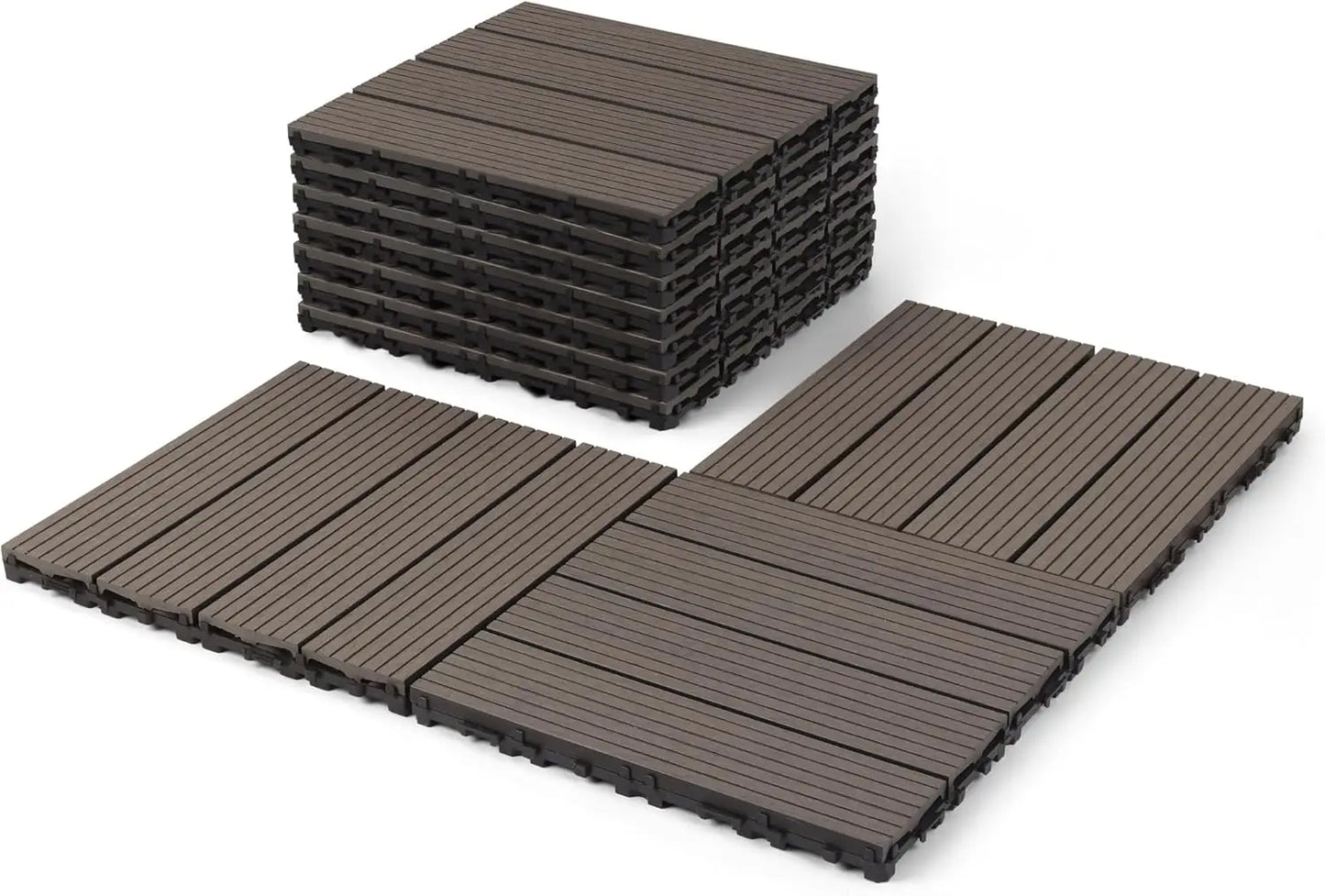 Composite Interlocking Deck Tiles Outdoor Waterproof Decking