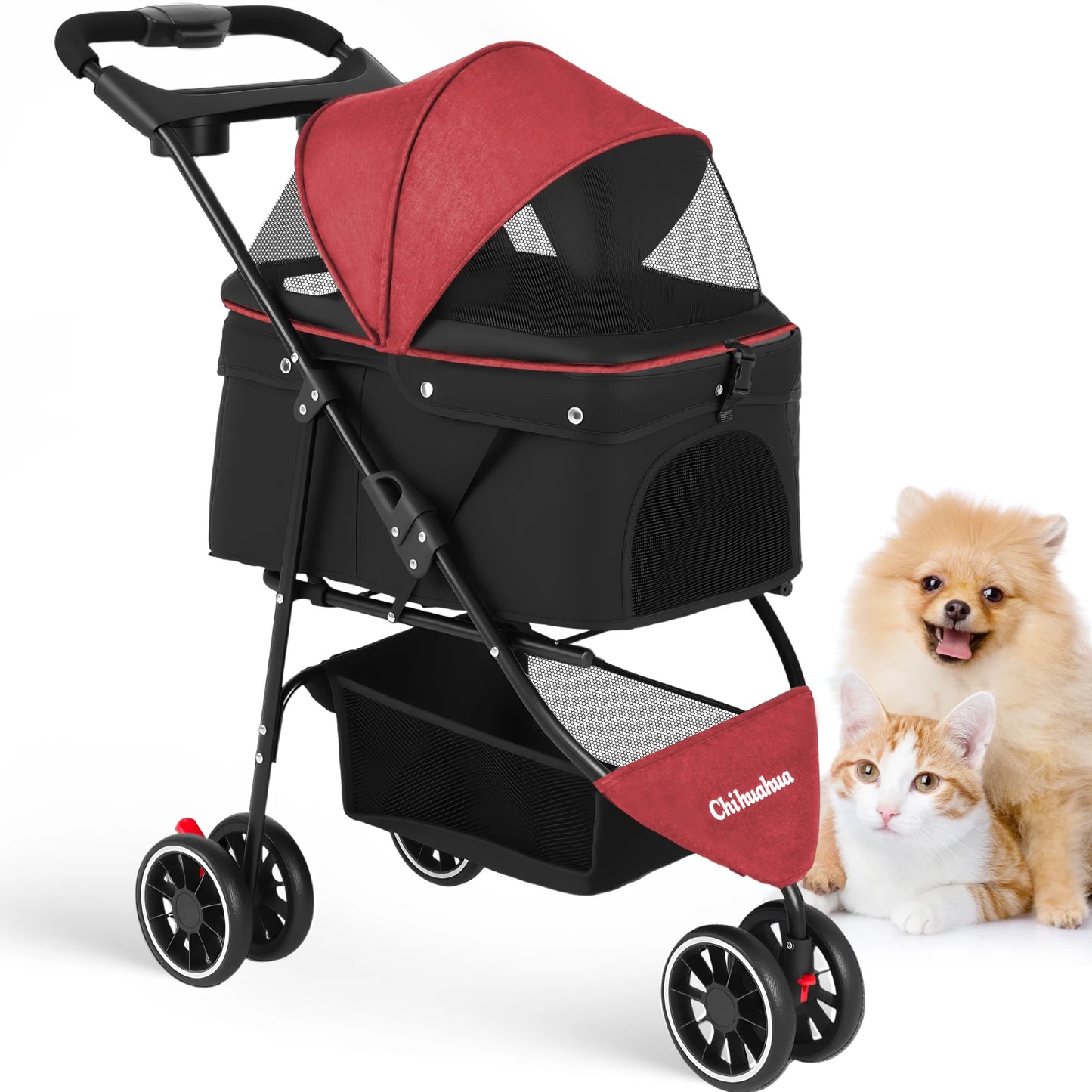 CHIHUAHUA Pet Stroller For Small Dogs Cats Travel Foldable Carrier