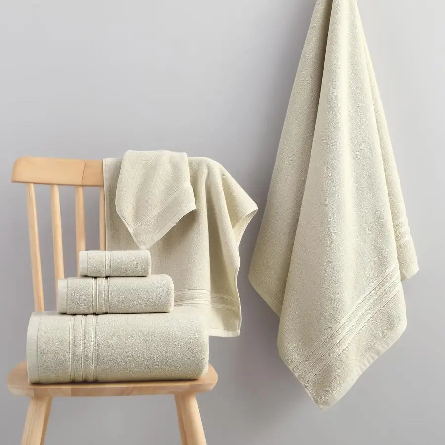 6 Piece Luxurious Bath Towel Set 100% Cotton 600 GSM
