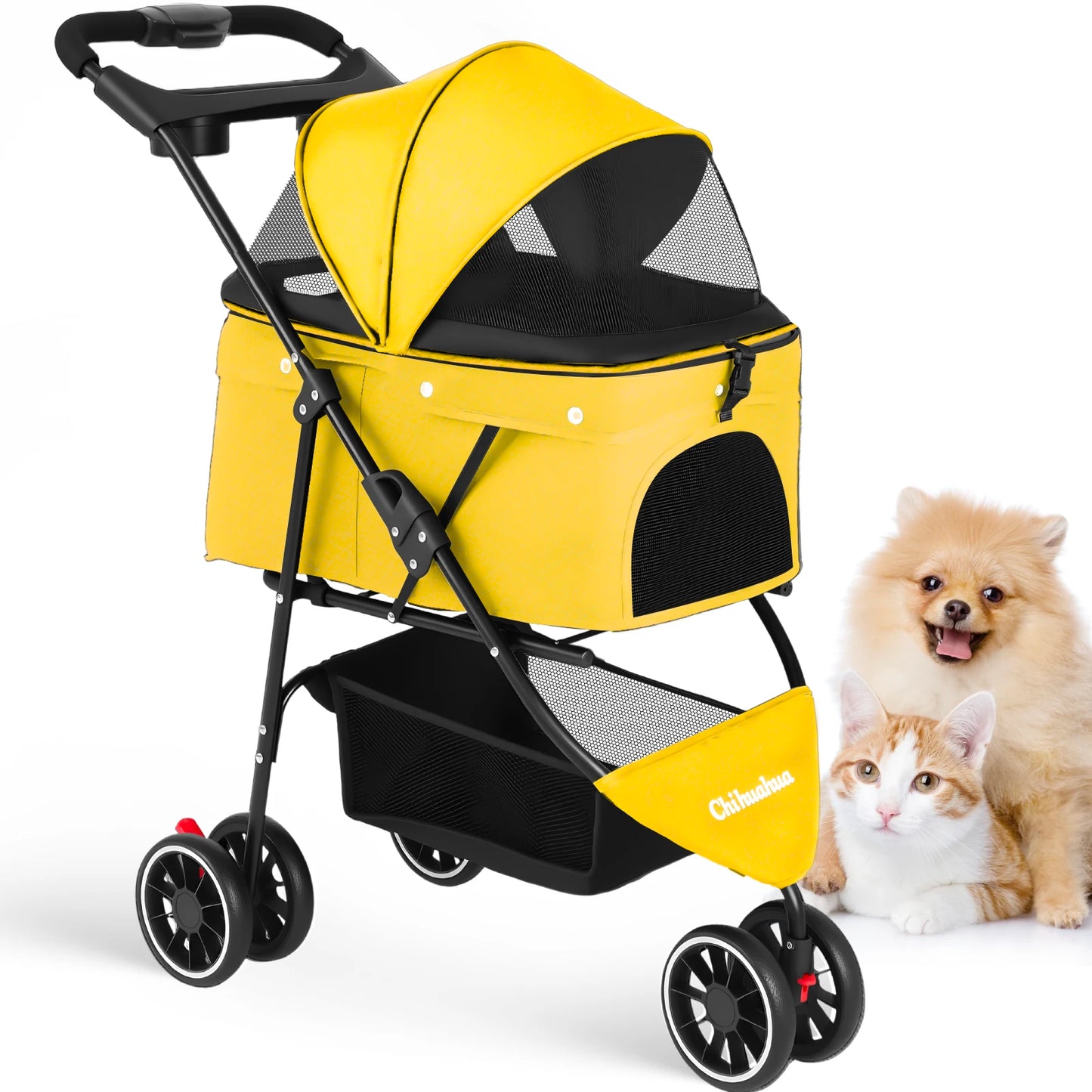 CHIHUAHUA Pet Stroller For Small Dogs Cats Travel Foldable Carrier
