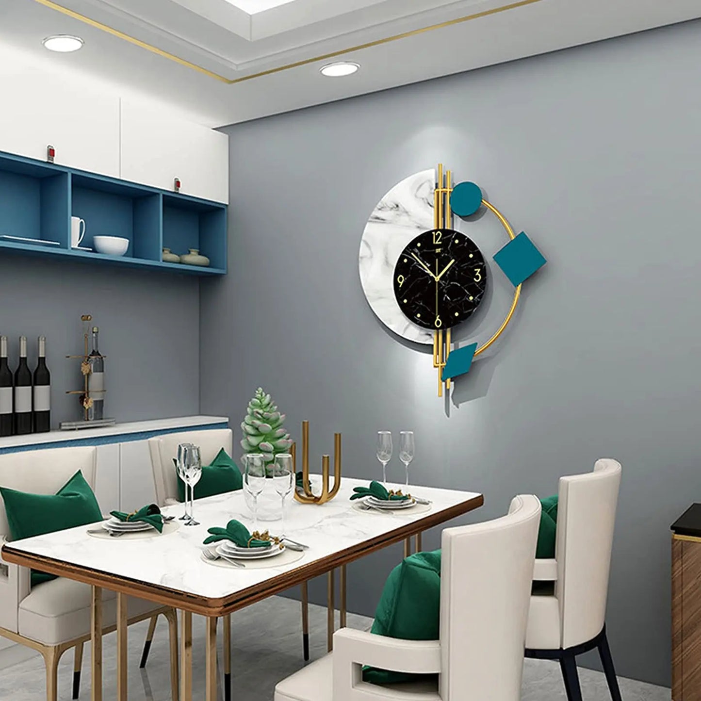 Nordic Style Mid Century Metal Wall Clock Silent Battery Operated