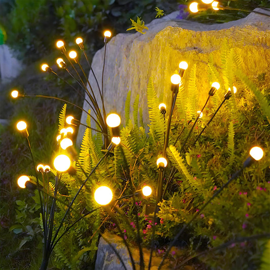 8-Head Solar Firefly Lights LED Outdoor Garden Pathway Lights