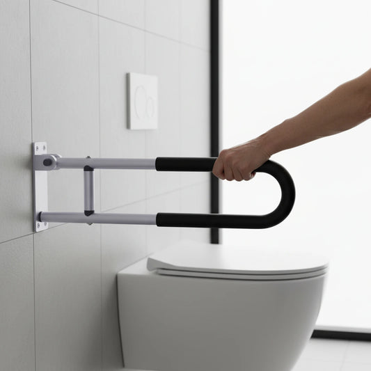 Foldable Toilet Safety Rail Grab Bar For Elderly Shower Aluminum