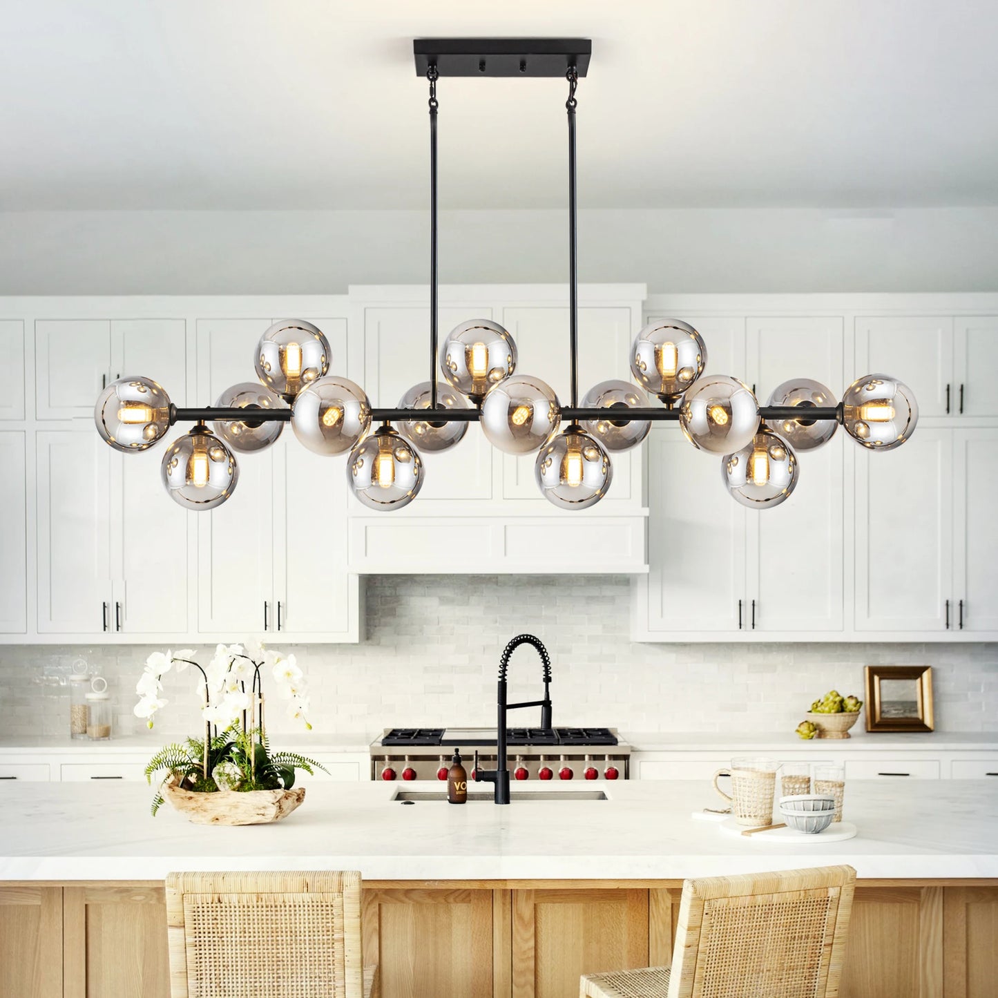 Mid Century Modern Sputnik Chandelier 16 Light Dining Room Fixture