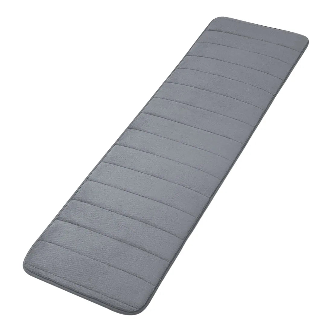 Absorbent Striped Memory Foam Bathroom Rug for Soft Comfort