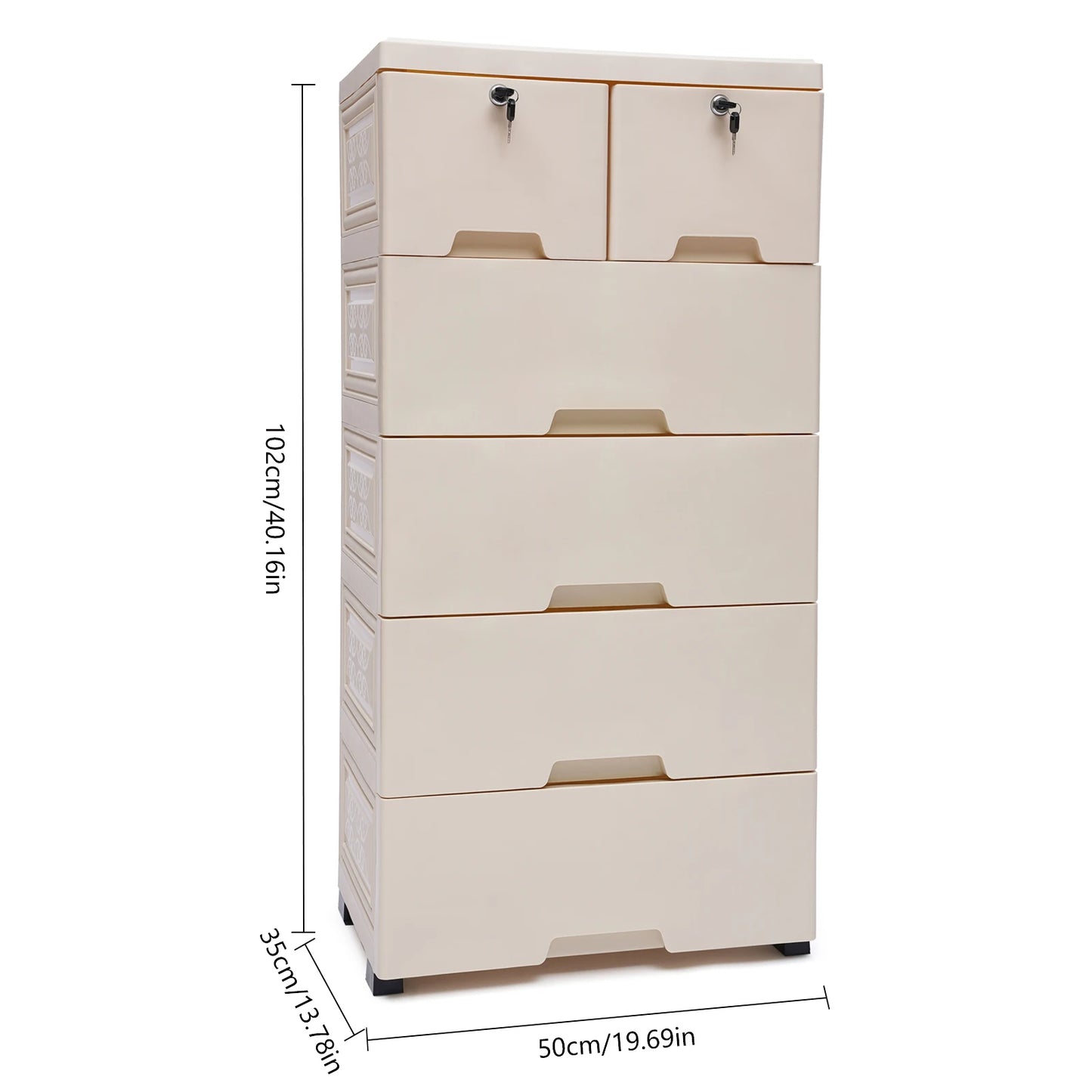 Six Drawer Storage Chest Movable Nightstand Closet Tower For Bedroom