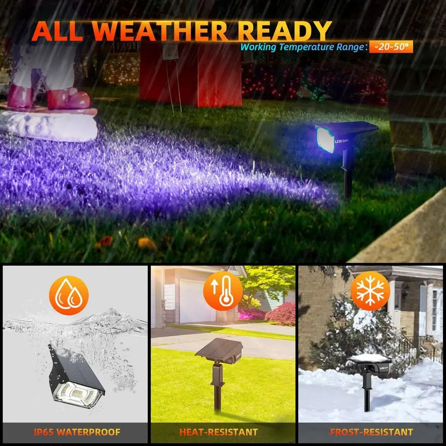 RGB Solar Landscape Path Lights Outdoor LED Spotlight