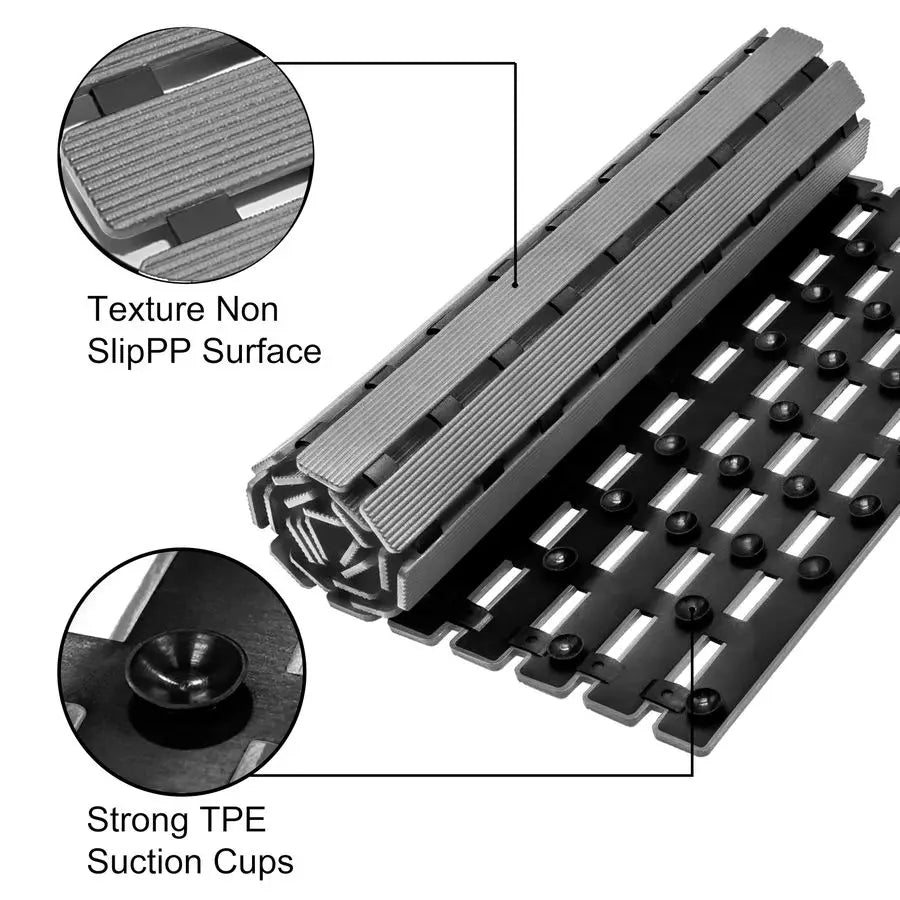 Nonslip Bathtub Shower Mat With Suction Cups And Drain Holes