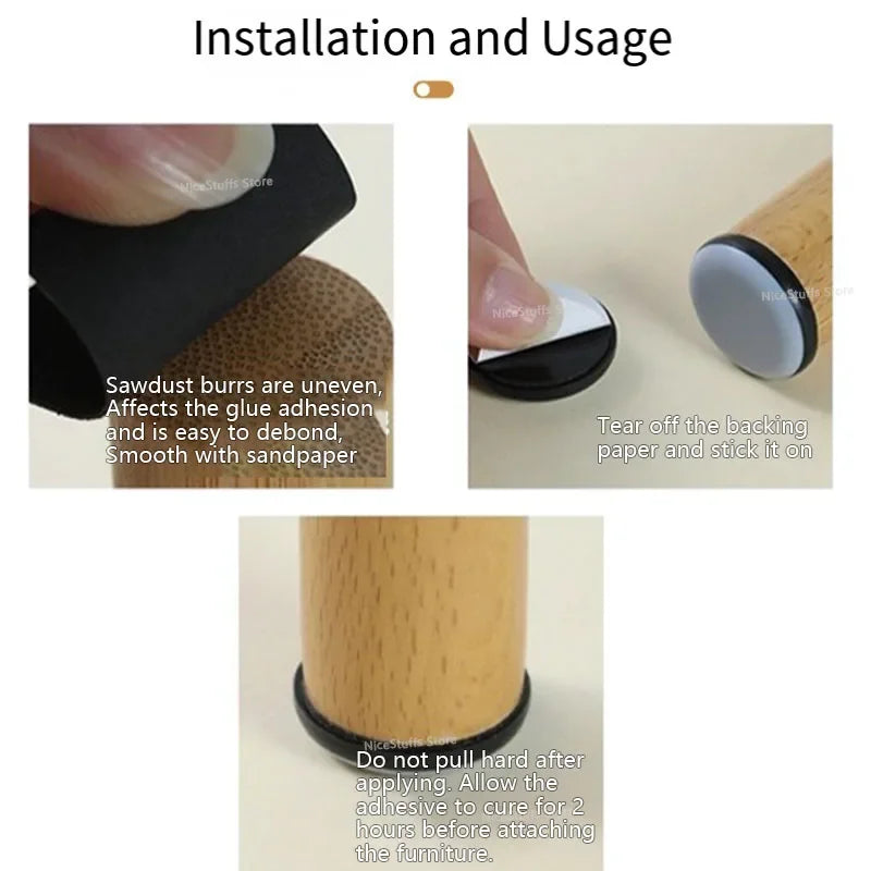Twenty Pcs Furniture Foot Sliders PTFE Floor Protectors Square Pads