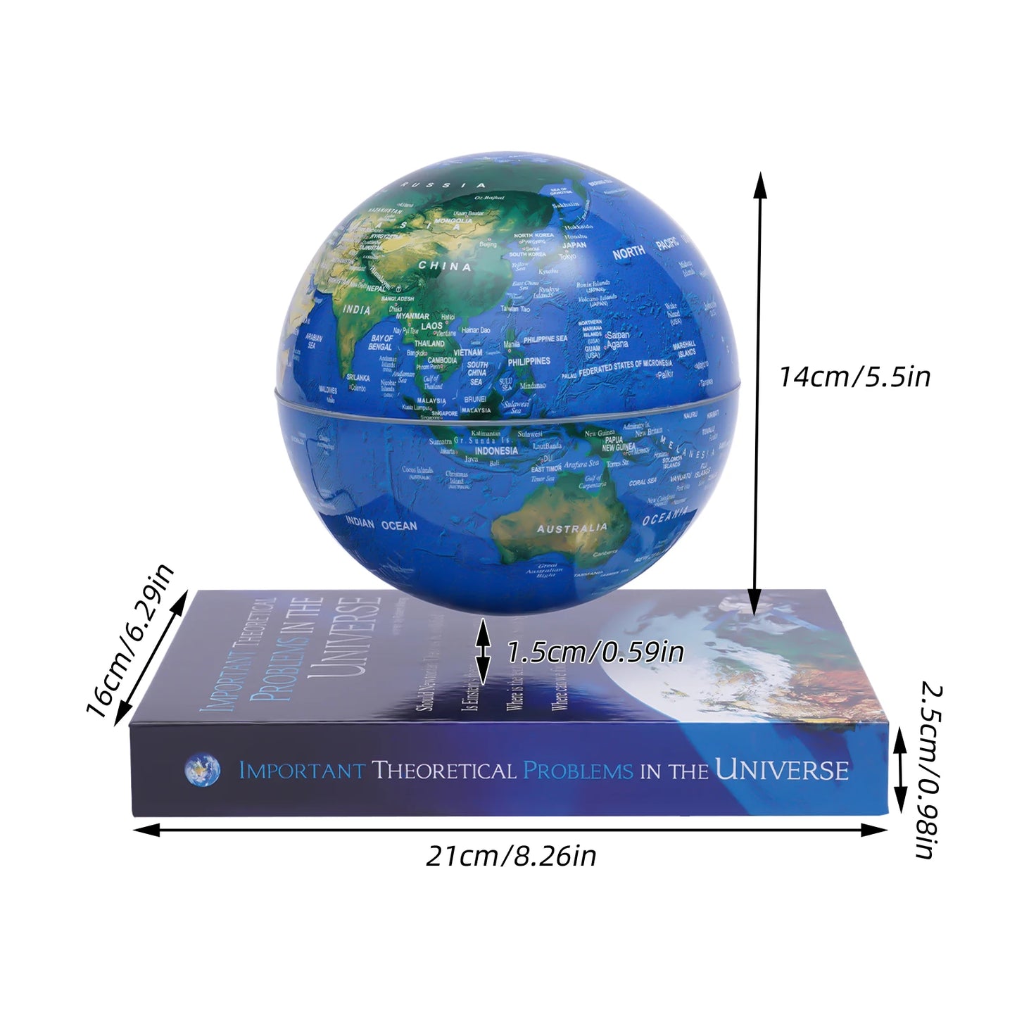 Bymaocar Magnetic Levitating Globe LED RGB Floating Earth Sphere