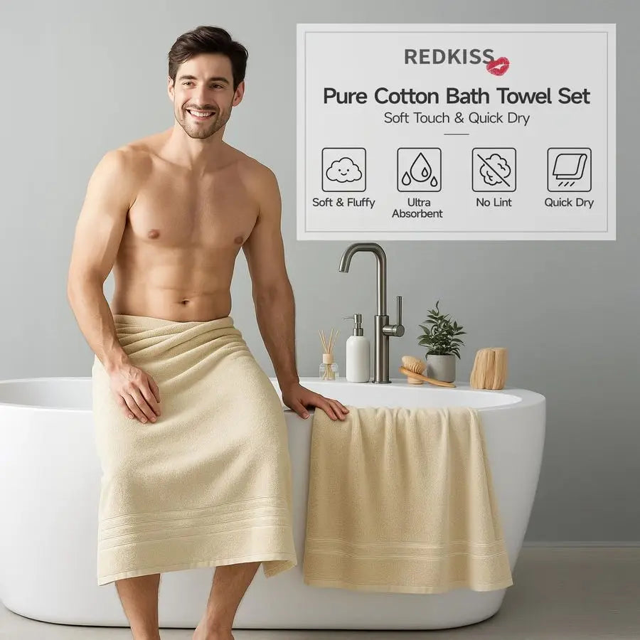 6 Piece Luxurious Bath Towel Set 100% Cotton 600 GSM