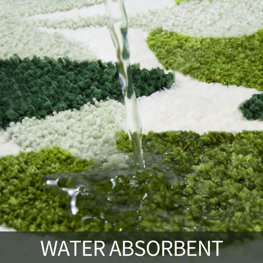 Two Piece Non Slip Microfiber Bathroom Mat Set Water Absorbent