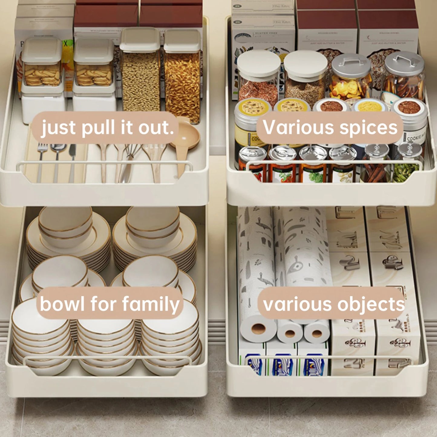 Twister.Ck Pull Out Cabinet Organizer Heavy Duty Sliding Drawer Kitchen