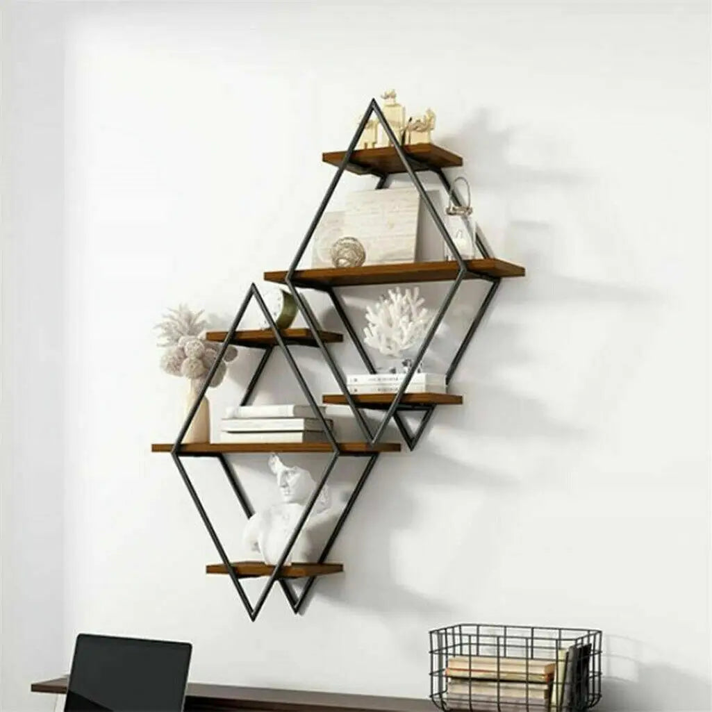 Wall Mounted Rustic Floating Wooden Shelves Kitchen Display
