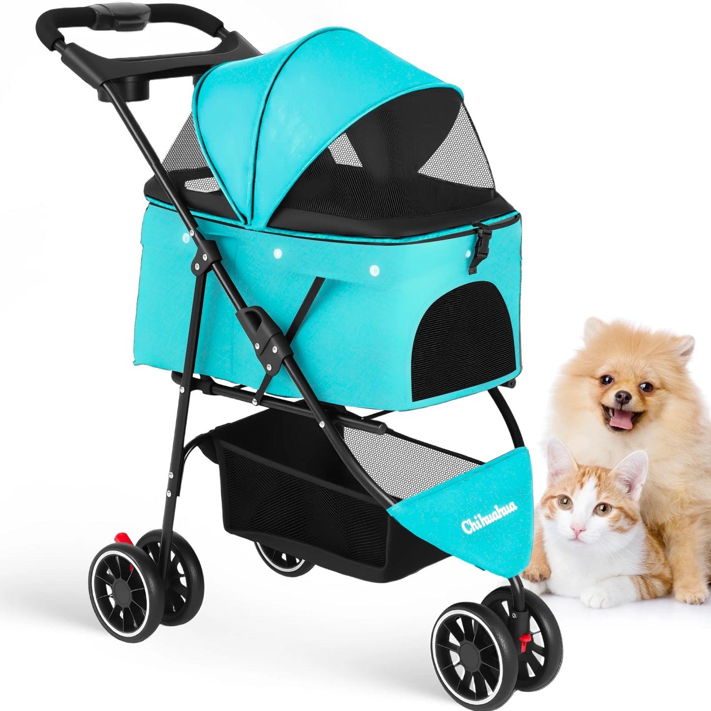 CHIHUAHUA Pet Stroller For Small Dogs Cats Travel Foldable Carrier