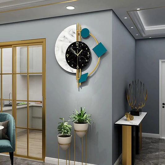Nordic Style Mid Century Metal Wall Clock Silent Battery Operated