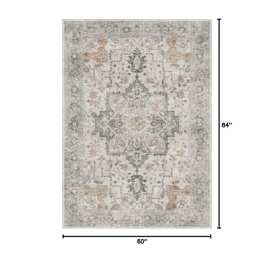Dini Machine Washable Non Slip Chenille Area Rug For Living Room And Bedroom