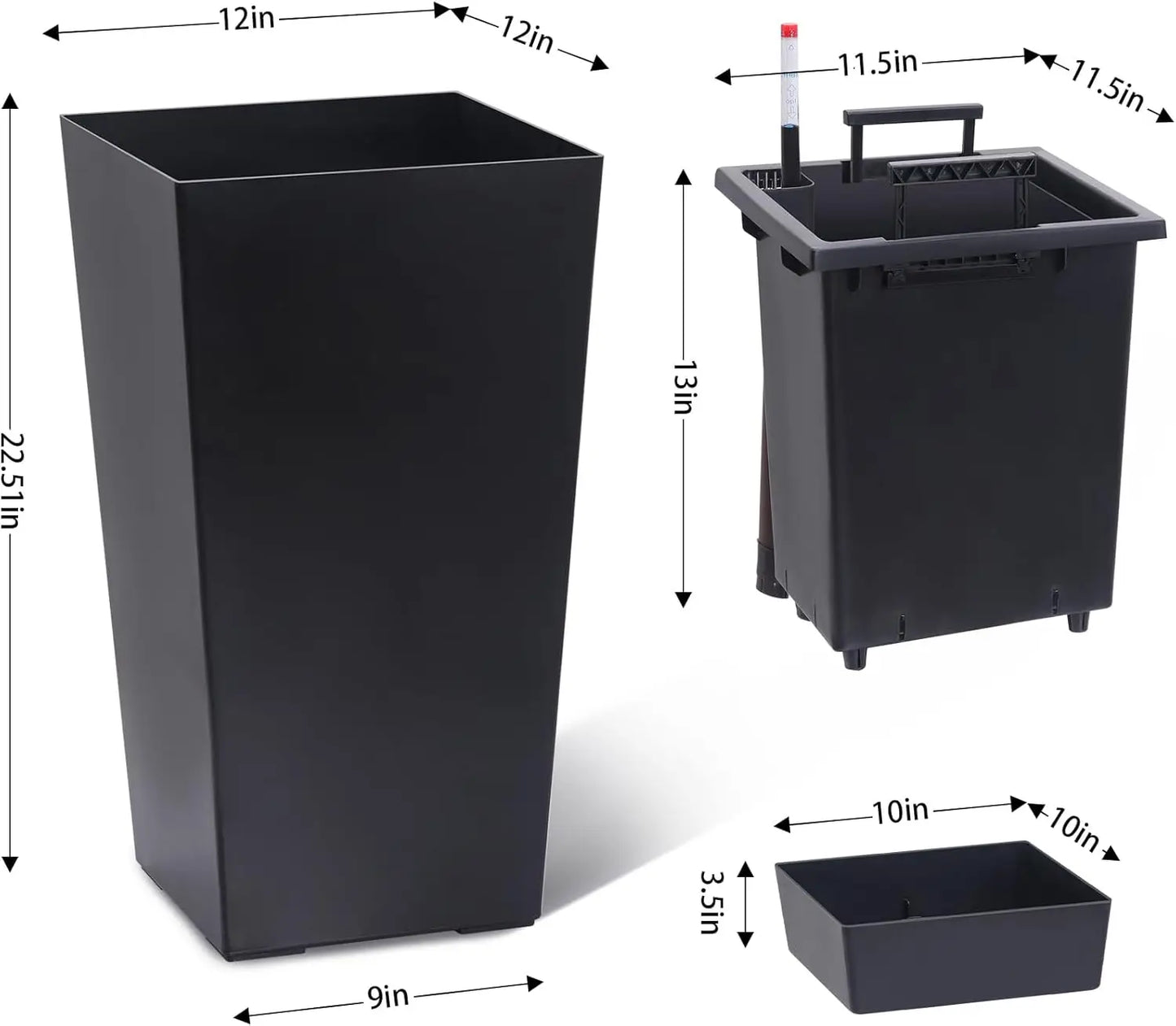HobbyLane Two Pack Indoor Outdoor Planters With Shelf Insert