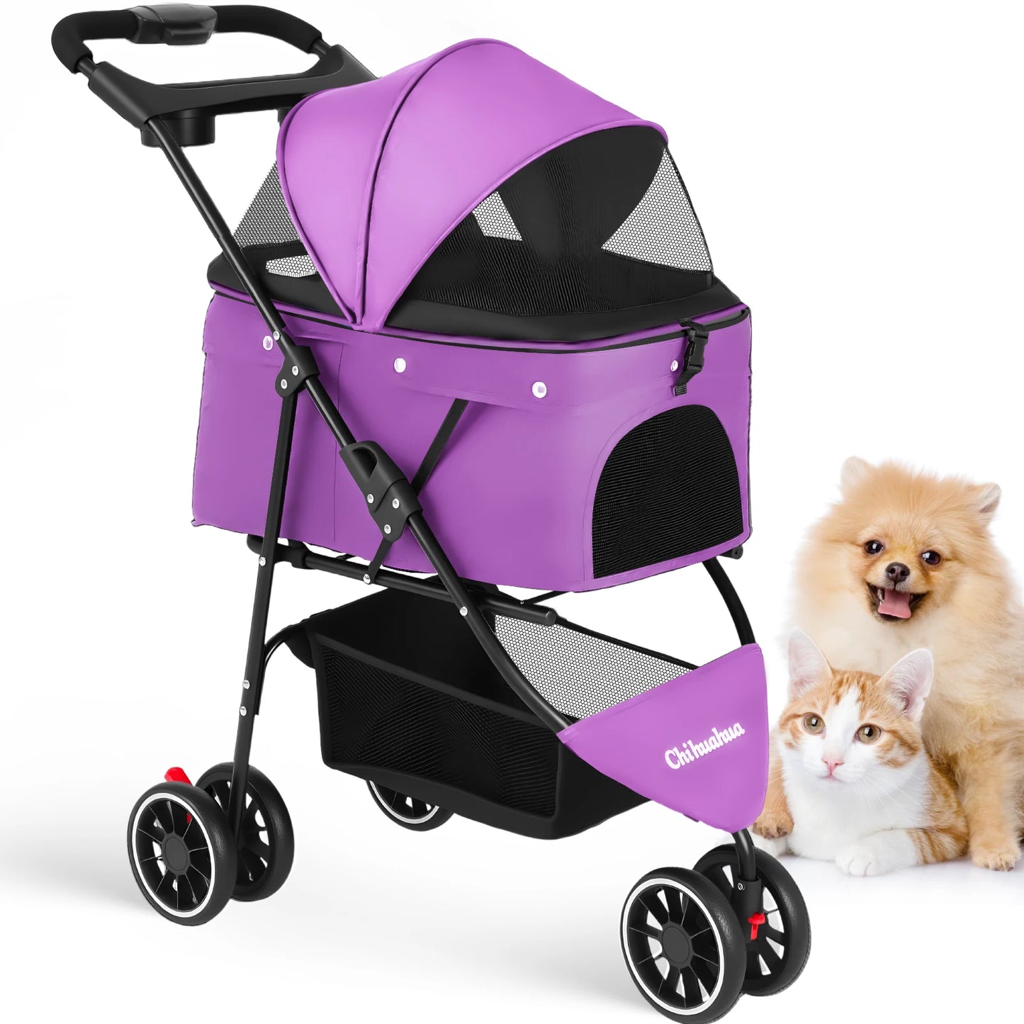 CHIHUAHUA Pet Stroller For Small Dogs Cats Travel Foldable Carrier